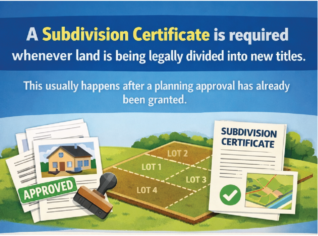 when a subdivision certificate is required