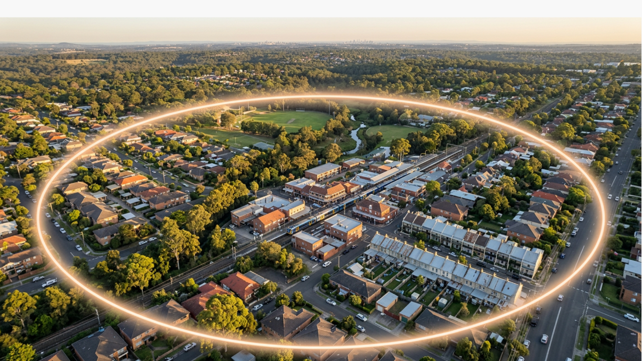 The lmr 800m walking distance is not a radius