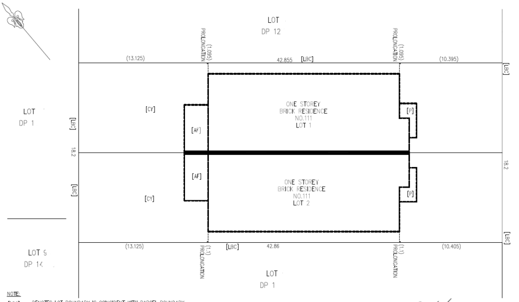strata plan of dual occupancy